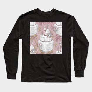 Wedding Cake Toile: Pink Long Sleeve T-Shirt